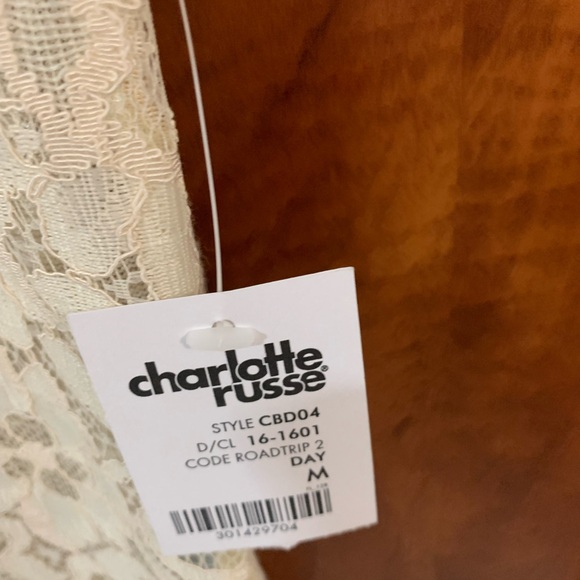 Charlotte Russe Floral Crocheted See-Threw Top - Picture 3 of 5